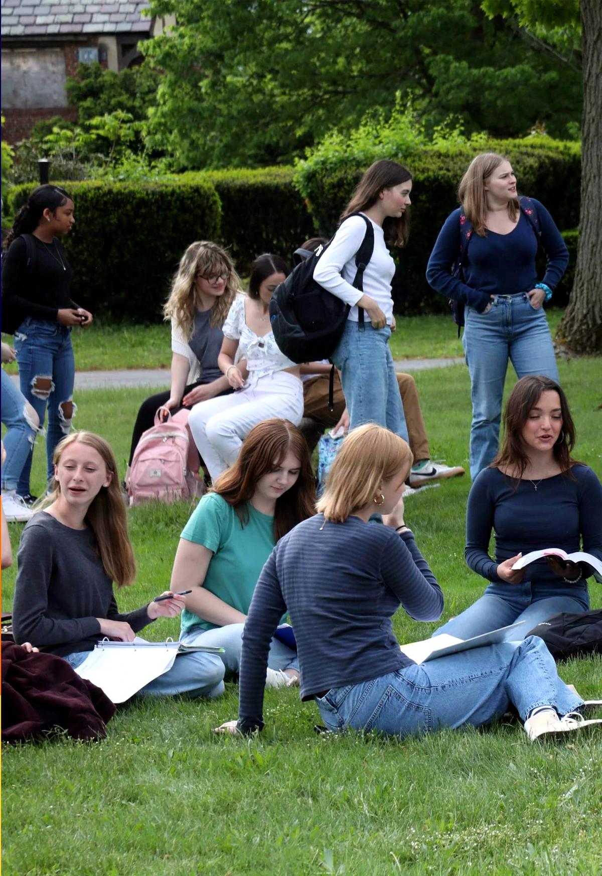Students together on the Springfield Commonwealth Academy campus