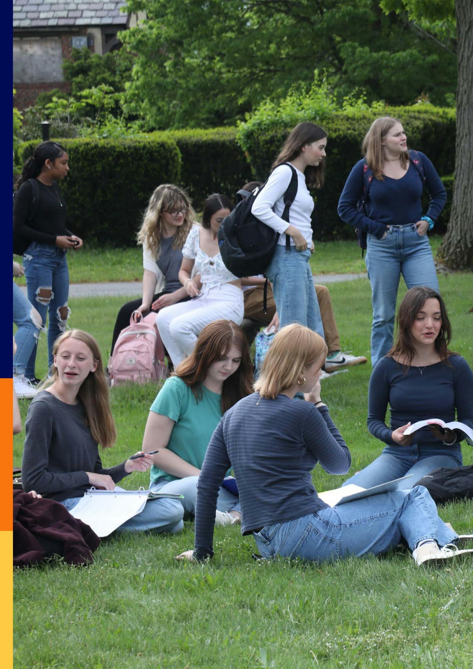 Students spending time together on the Springfield Commonwealth Academy campus